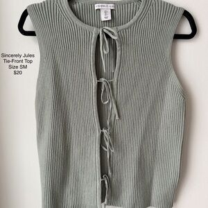 Sincerely Jules Tie-Front Top